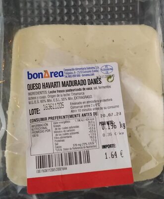 Queso havarti madurado danés