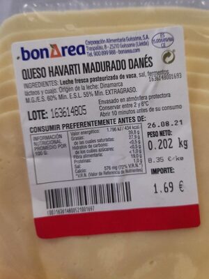 Queso havarti madurado danés