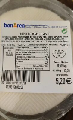 Queso de mezcla fresco