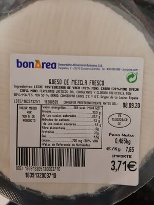 Queso de mezcla fresco