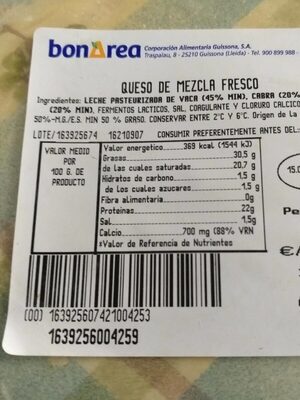 Queso de mezcla fresco