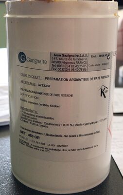 Pate de pistaches front packaging