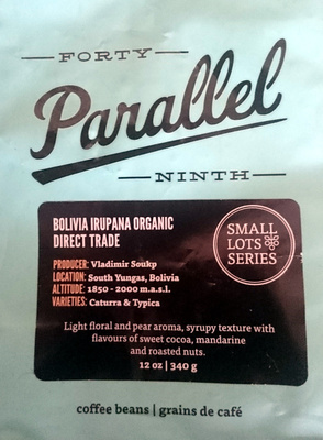 Café Bolivia Irupana - Forty Ninth Parallel