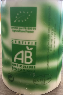 Yaourt nature issu de l'agriculture biologique