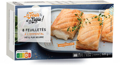 8 feuilletés emmental, pâte feuilletée pur beurre