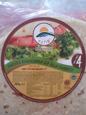 Piadina romagnola IGP alla riminese front packaging