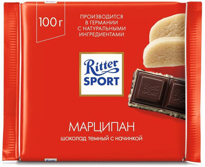 Марципан. Шоколад темный с начинкой. front packaging
