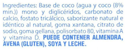 Alimento líquido de coco sin azúcar