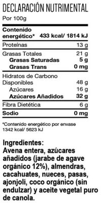 Granola Tía Ofilia con miel de agave