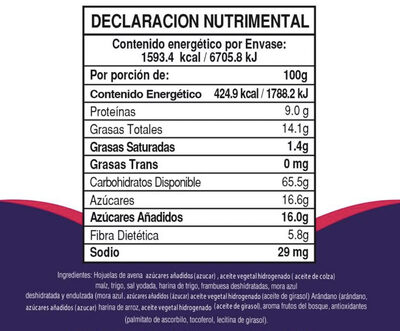 Granola Eat Natural Lima Limón Lima Limón frutos del bosque