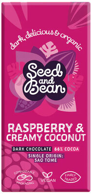 Raspberry & Creamy Coconut Extra Dark Chocolate Bar