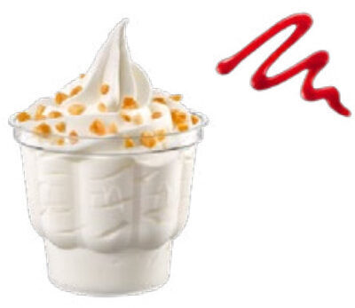 Sundae vanille coulis fraise