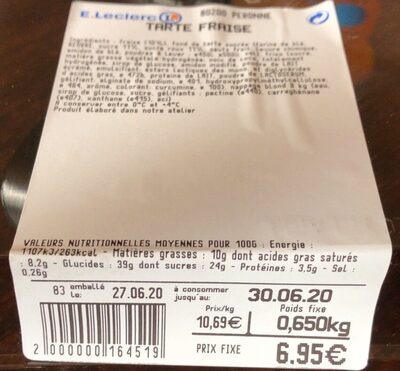 Tarte fraise front packaging