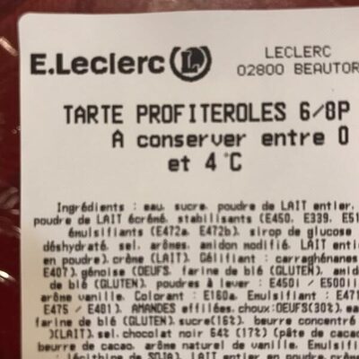 Tarte profiteroles front packaging