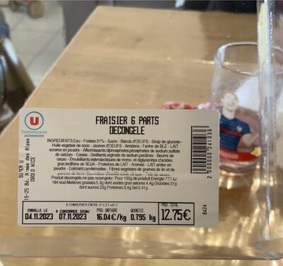 Fraisier 6 parts décongelé