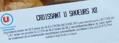 Croissants pur beurre ingredients label