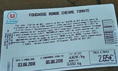 Fougasse ronde chèvre tomate