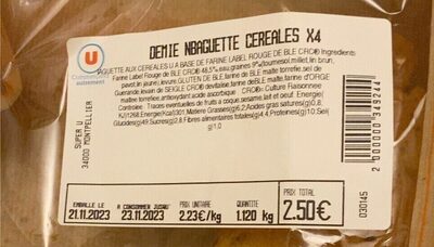 Demie baguette cereales x4