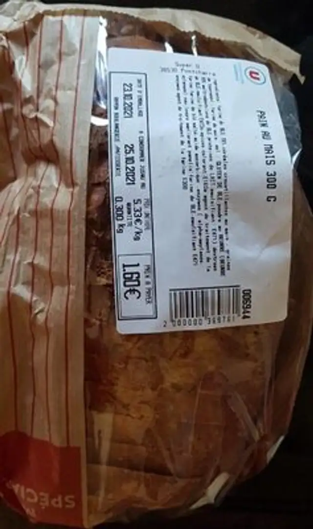 Pain au mais front packaging