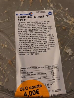 Tarte aux Citrons de Sicile
