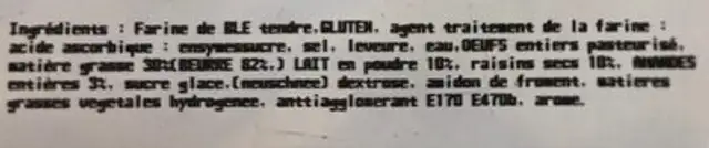 Kougelhopf ingredients label