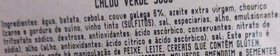 Caldo Verde 900g ingredients label