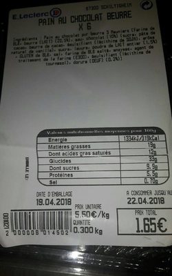 Boite petit  pain au chocolat ×6e