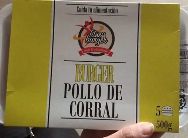Burger pollo de corral front packaging