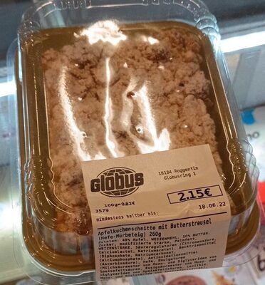 Apfelkuchenschnitte mit Butterstreusel