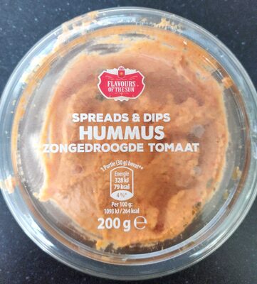 Hummus zongedroogde tomaat