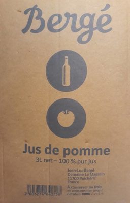 Jus de pomme 100% pur jus