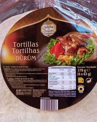 Tortillas dùrûn front packaging