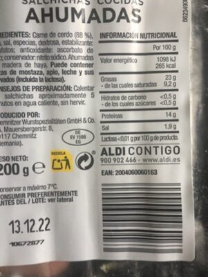 Salchichas cocidas ahumadas