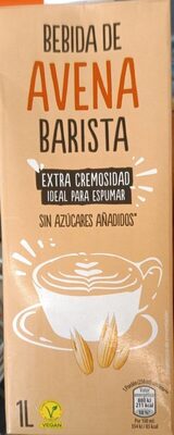 Bebida de avena barista front packaging