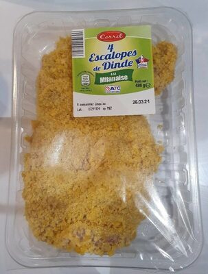 4 Escalopes de dinde à la milanaise