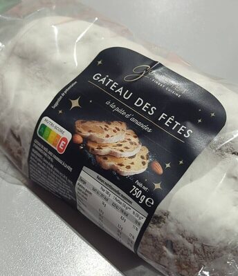 Gâteau des fêtes à la pâte d’amande front packaging