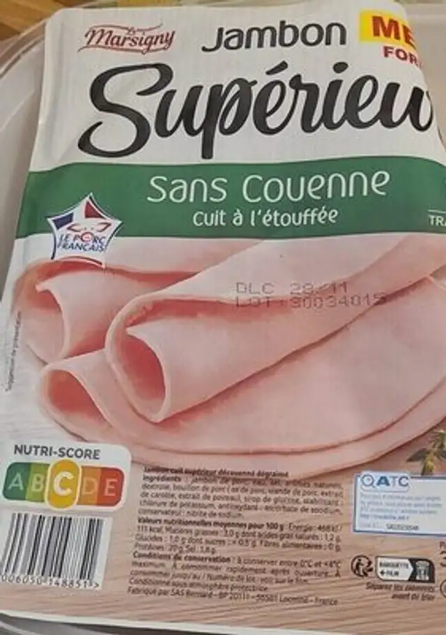 Jambon supérieur sans couenne front packaging
