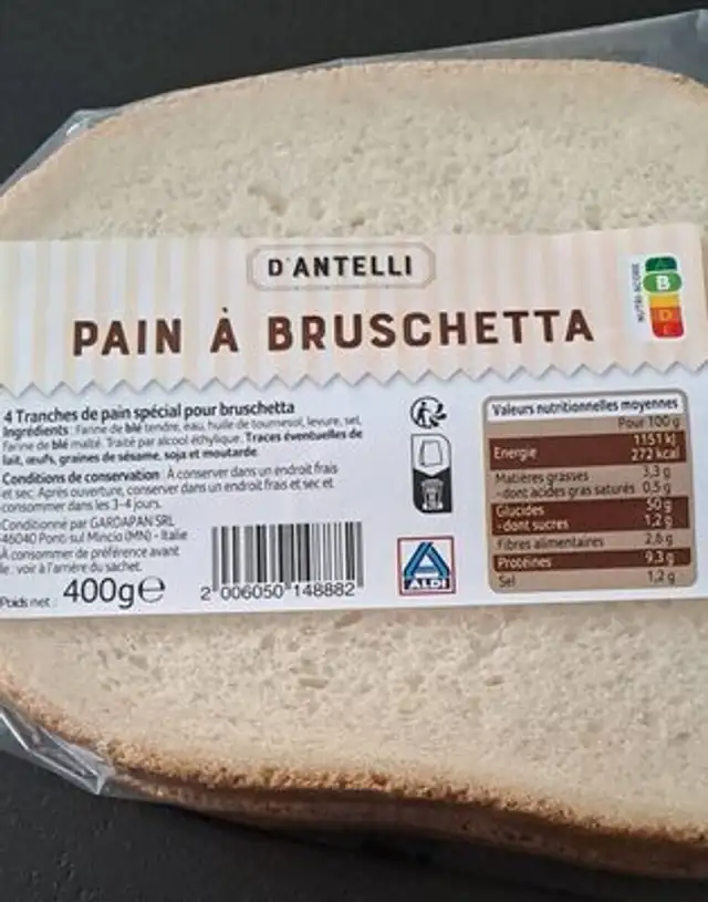 Pain à bruschetta front packaging