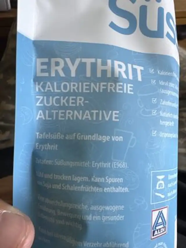 Erythrit ingredients label