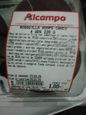 donuts de chocolate ingredients label