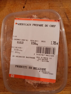 américain préparé du chef