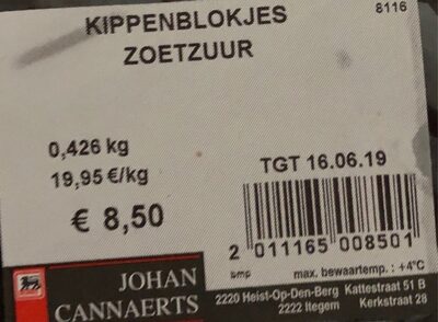 Kippenblokjes zoet zuut