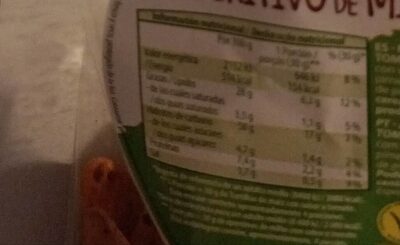 Tortillas de Maiz nutrition facts table