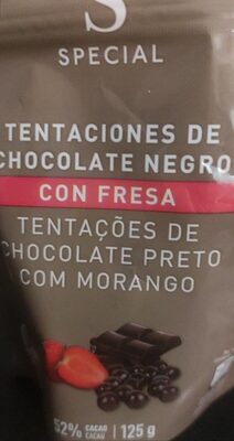 Tentaciones de chocó negro con fresa