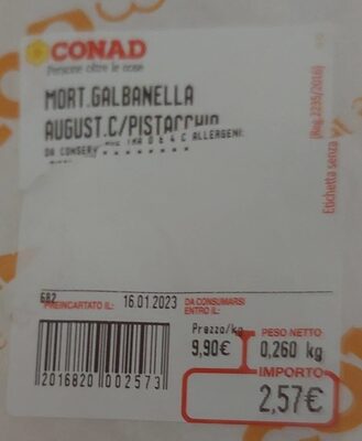 MORT.GALBANELLA AUGUST.C/PISTACCHIO