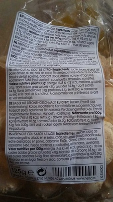 Lemon flavoured meringuettes