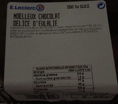 Moelleux chocolat Leclerc