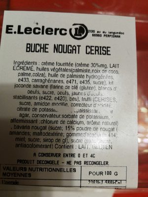 Bûche Nougat Cerise