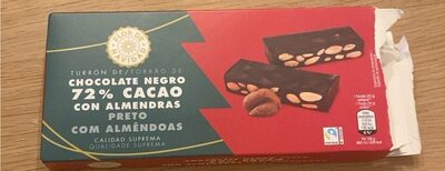 Turron de chocolate negro 72% cacao con almendras