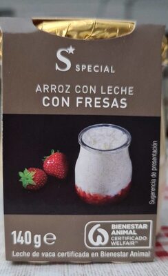 Arroz con leche con fresas